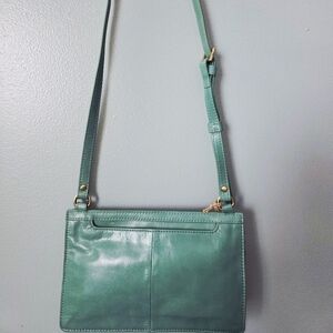 NWT!! HOBO  Seafoam Green Evoke Leather Crossbody Bag with Glossy Finish